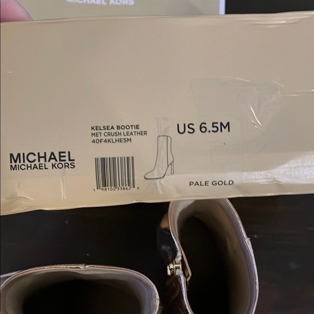 Michael Kors Chelsea Crushed Gold Heeled Booties - Picture 2 of 7